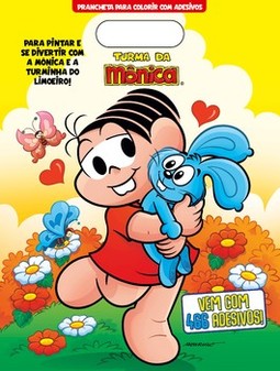 Turma da Mônica - Prancheta para colorir com adesivos