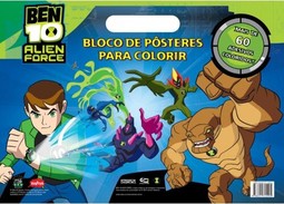 Ben 10 : Bloco de pôsteres para colorir com adesivos